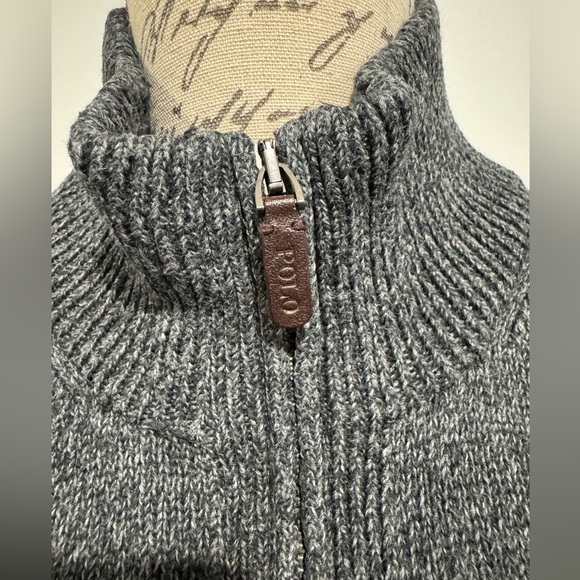 Polo Ralph Lauren Long Sleeve 1/4 Zip Sweater Pullover 100% Cotton Size XL Gray - Picture 5 of 9